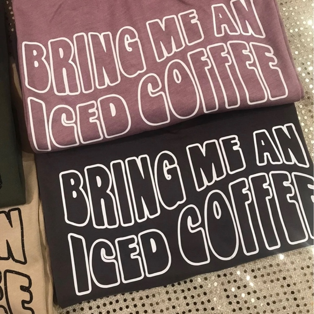Iced coffee- custom v neck top